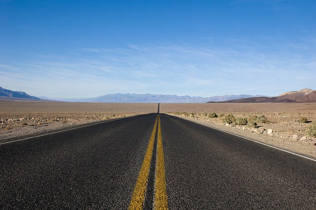 Empty Road In The Desert