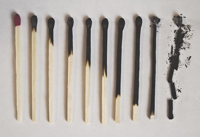 Avoiding burnout: 10 matches in a row, one more burnt out than the rest